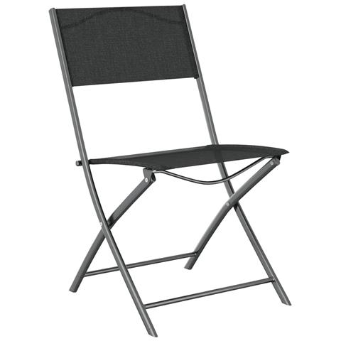 Set Da Pranzo Per Giardino 7 Pz Grigio E Nero - Foto 2