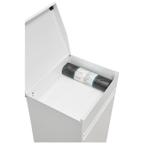 Top Cr221-b Pattumiera Per Raccolta Differenziata Con Ripiano Superiore Multiuso, 2 Secchi, Mobile D'acciaio Per Differenziata, 2 X 17 L (34 L), Bianco - Foto 3