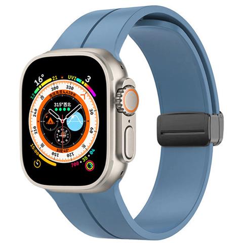Cinturino Magnetico In Silicone Per Apple Watch Blue  Apple Watch 42 Mm/44 Mm/45 Mm/49 Mm - Foto 2