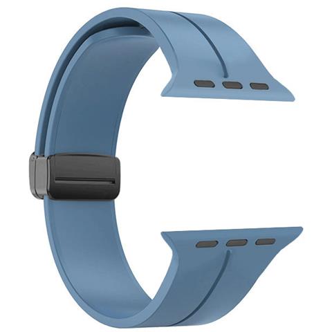 Cinturino Magnetico In Silicone Per Apple Watch Blue  Apple Watch 42 Mm/44 Mm/45 Mm/49 Mm - Foto 5