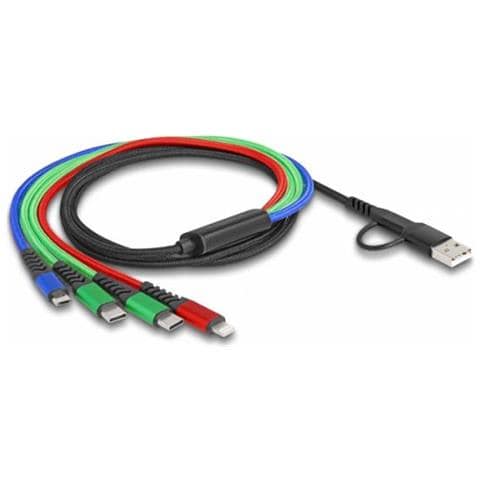 87035 Cavo Usb 1,2 M Usb 2.0 Usb A /usb C 2 X Usb C /micro Usb-b /lightning Nero, Blu, Verde, Rosso - Foto 1