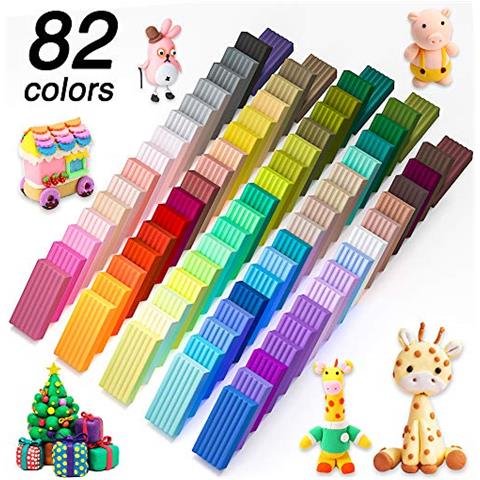Argilla Polimerica, 82 Colori Argilla Da Modellare, Cottura Al Forno, Kit Di Argilla Creativa Con 19 Strumenti Di Argilla E 16 Tipi Di Accessori, Non Tossico, Non Appiccicoso, Ideale Regalo Di Argilla Artigianale Fai-da-te Per Bambini Adulti - Foto 2