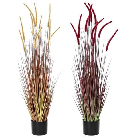 Pianta Decorativa Arancio Polietilene Bordeaux Pvc 20 X 20 X 120 Cm (2 Unità) - Foto 1