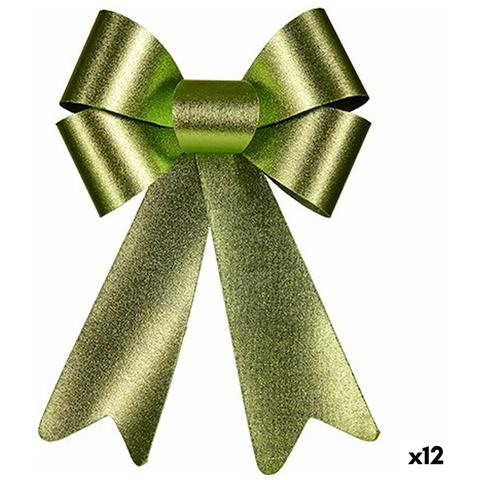 Fiocco Decorazione Natalizia Verde Pvc 16 X 24 X 4 Cm (12 Unità) - Foto 1