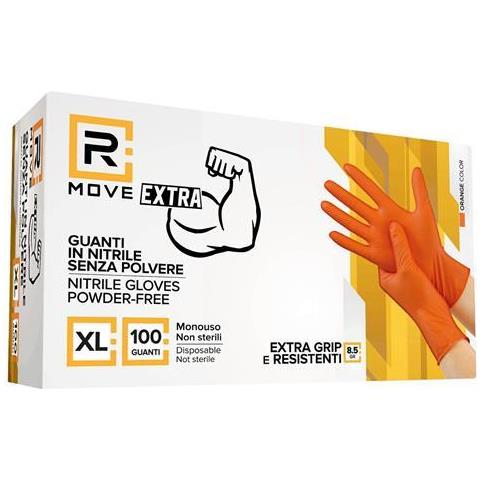 Guanti Nitrile Arancione Senza Polvere Full Grip Conf. da 100 pz Tg. XL 8.5 gr da Lavoro - Foto 1