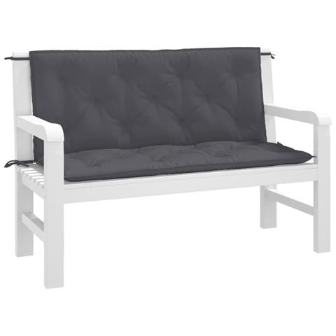 Cuscini Panca Giardino 2pz Antracite 120x50x7 Cm Tessuto Oxford - Foto 3