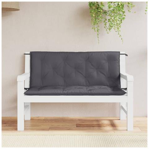 Cuscini Panca Giardino 2pz Antracite 120x50x7 Cm Tessuto Oxford - Foto 1