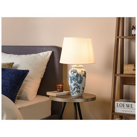 Lampada Da Tavolo Beluso Porcellana Bianco/blu - Foto 1