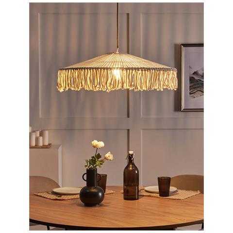 Lampadario Akobo Corda Di Carta Beige - Foto 1