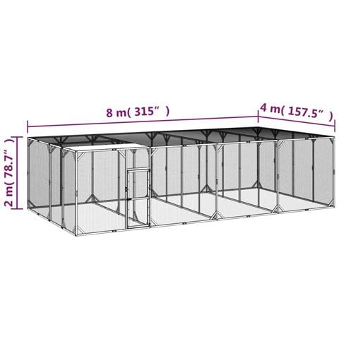 Pollaio 800x400x200 cm Legno Massello di Pino Impregnato - Foto 6