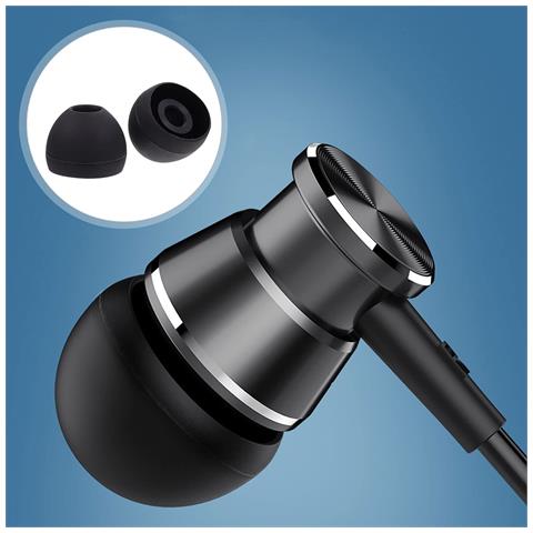 Cuscinetti Auricolari In Silicone Per Cuffie Intrauricolari Da 4,5-6 Mm Black - Foto 2