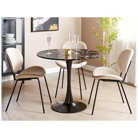 Tavolo Da Pranzo Boca Nero/ Oro 90 Cm 90 Cm - Foto 1