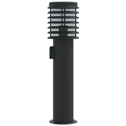 Lampada da Terra per Esterni con Presa Nera 60 cm Acciaio - Foto 2