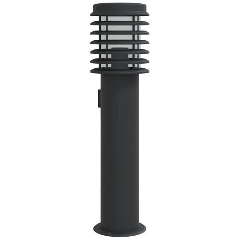 Lampada da Terra per Esterni con Presa Nera 60 cm Acciaio - Foto 1