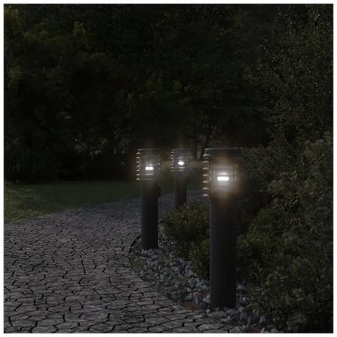 Lampada da Terra per Esterni con Presa Nera 60 cm Acciaio - Foto 7
