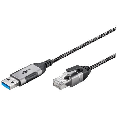 74400 adattatore per inversione del genere dei cavi USB 3.0 type A RJ45 Nero, Argento - Foto 2