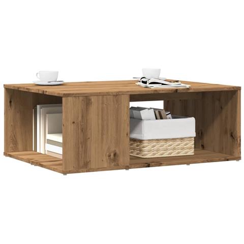 Tavolino Da Salotto Rovere Artigianale 90x67x33 Cm Truciolato - Foto 1