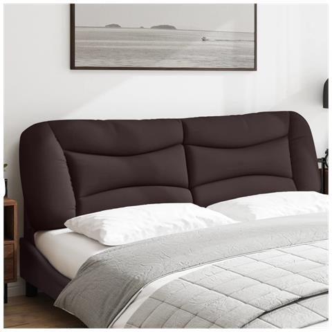 Cuscino Testiera Marrone Scuro 180 Cm In Tessuto - Foto 3