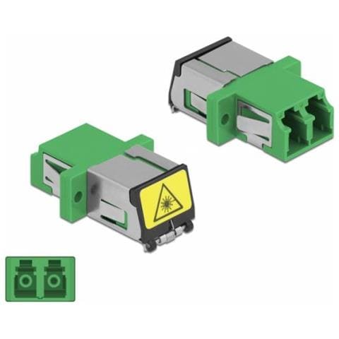 Accoppiatore in fibra ottica con protezione laser flip LC Duplex femmina per LC Duplex femmina monomodale verde - Foto 3
