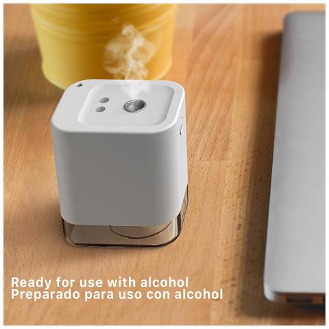Dam  Nebulizzatore Verticale Erogatore Automatico Intelligente A Infrarossi Per Idrogel Alcolico Da 50 Ml Con Batteria Ricaricabile Da 1800 Mah. 5,5x7,5x9 Cm. Colore Bianco - Foto 5