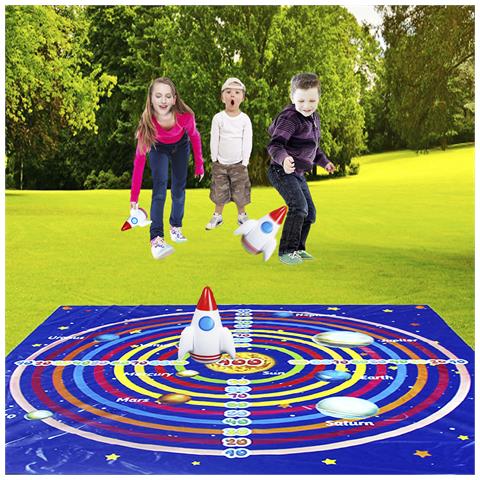 Dam Lancio Di Razzi Spaziali : Gioco Di Bersagli, Include 1 Coperta Bersaglio E 3 Razzi Gonfiabili. 48x48x10 Centimetri. Colore: Blu Scuro - Foto 5