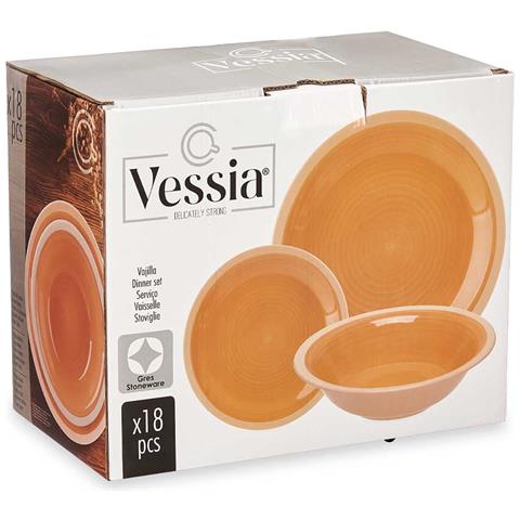 Dam Set 18 Pz Piatti In Gres Porcellanato Bordo Beige 34,5x20x27,5 Cm. Beige - Foto 4
