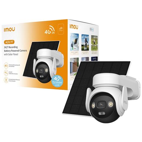 AOV PT 4G 5MP - Telecamera Da Esterno 4G e Wifi Motorizzata Con Pannello Solare. Tecnologia AOV Per Registrazione 24/7. Incluse Sim Dati 4G ed SD da 32Gb - Foto 2