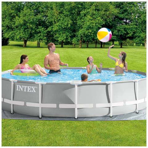 Piscina Fuori Terra - In Giro - 457x457x107 Cm - Grigio - Include Accessori Coordinati Cb42 - Foto 2