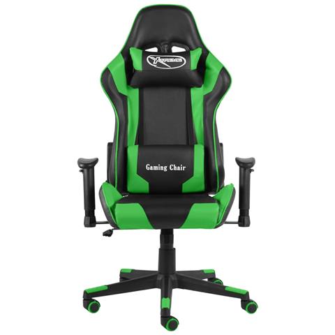 Lusso Casadino - Sedia Da Gaming Girevole Verde In Pvc - Foto 1