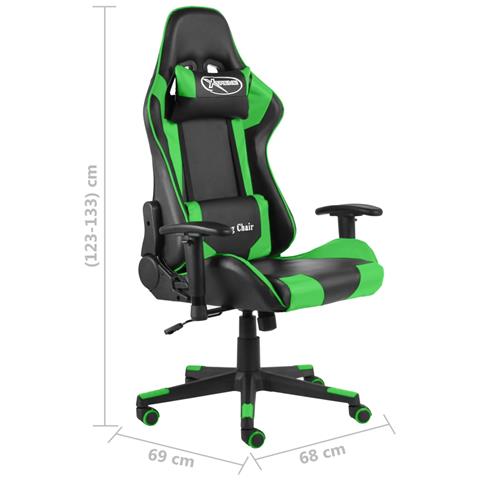 Lusso Casadino - Sedia Da Gaming Girevole Verde In Pvc - Foto 8
