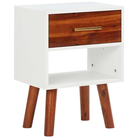 Comodini In Legno Massello Di Acacia 2 Pz 40x30x57 Cm - Foto 1