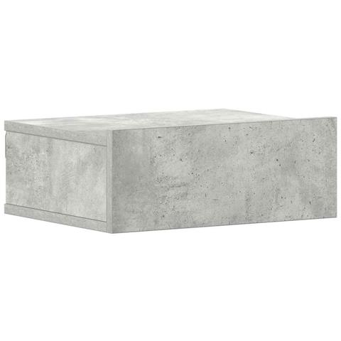 Lusso Casadino -  Comodino Pensile Grigio Cemento 40x30x15cm In Legno Multistrato - Foto 1