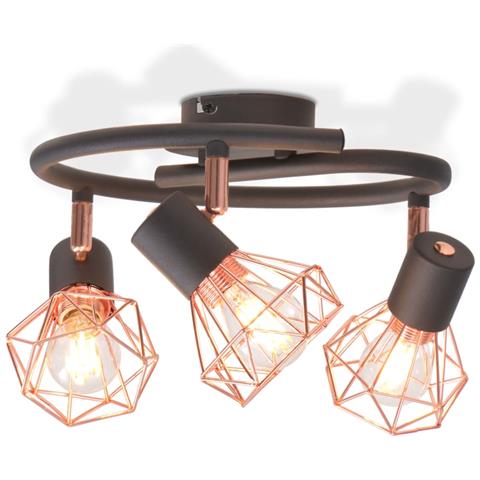 Plafoniera Con 3 Lampadine A Led A Incandescenza 12 W - Foto 2