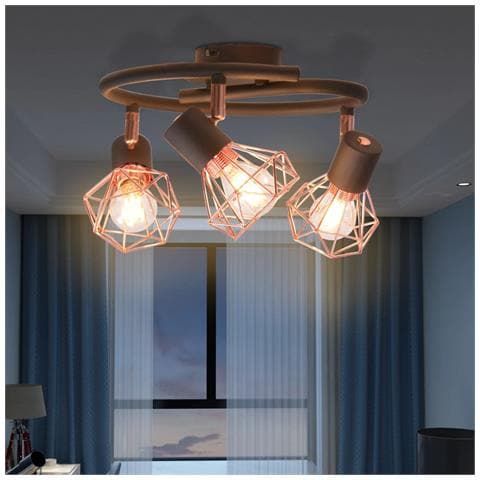 Plafoniera Con 3 Lampadine A Led A Incandescenza 12 W - Foto 1