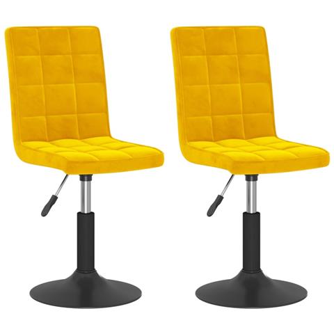 Lusso Casadino -  Sedie Da Pranzo Girevoli 2 Pz Giallo Senape In Velluto - Foto 1