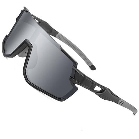 Occhiali Da Sole Sportivi Con Montatura Bianco Sabbia Black+sliver - Foto 3