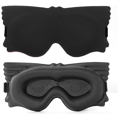 Mascherina Per Dormire Sagomata 3d - Blocco Luce Totale Black - Foto 1