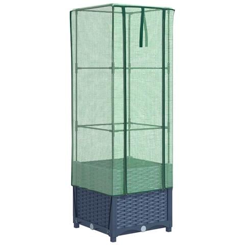 Letto Rialzato con Copertura Serra Effetto Rattan 40x40x139 cm - Foto 1