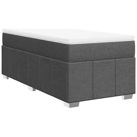 Giroletto a Molle con Materasso Grigio Scuro 100x200 cm Tessuto - Foto 1