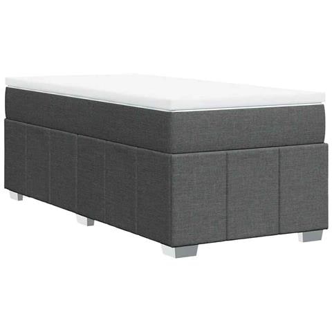 Giroletto a Molle con Materasso Grigio Scuro 100x200 cm Tessuto - Foto 9