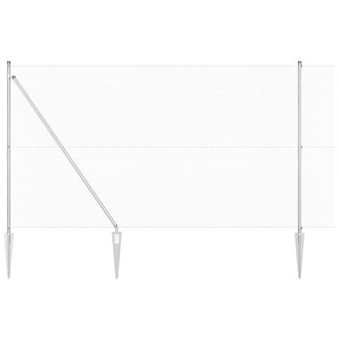 Recinzione in Rete Saldato con 13 Pali a Punta 1.6x25 m Acciaio Zincato - Foto 1