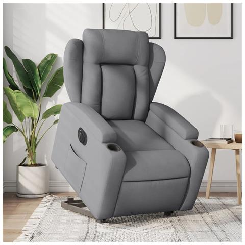 Poltrona Reclinante Alzapersona Elettrica Grigio Chiaro Tessuto - Foto 2