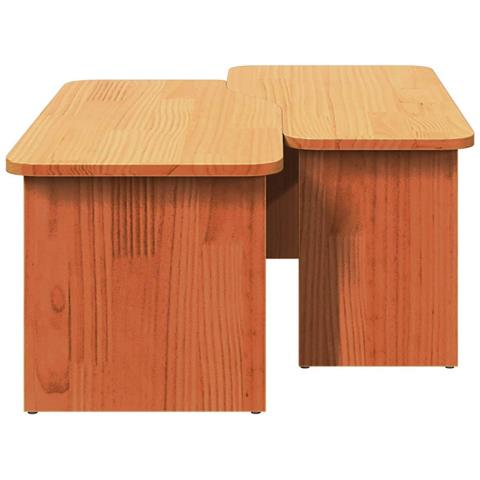 Tavolino da salotto 2 pcs Cera marrone 100 x 69 x 35.5 cm - Foto 9