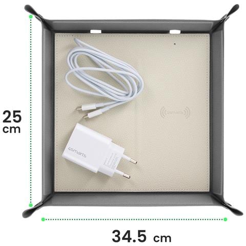 Vassoio A Marsupio Con Stazione Di Ricarica Wireless Qi 15w A Carica Rapida, Grigio - Foto 5
