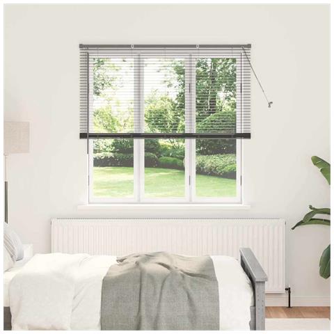 Tenda per Finestra con tende Manuale Grigio scuro Alluminio - Foto 2