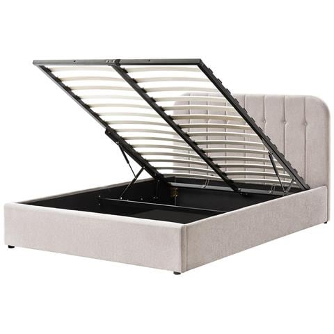 Letto Contenitore Ciniglia Challans 160 X 200 Cm Beige - Foto 2