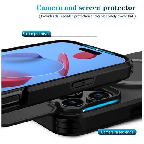 Custodia Magnetica 2-in-1 Con Finestra A Ribalta Compatibile Con Iphone 17 Pro - Antiurto E Con Funzione Stand Black - Foto 2