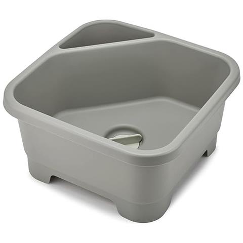 Contenitore Quadrato Duo Per Lavello Organizzatore Per Utensili Drenaggio Efficiente Tappo Rimovibile E Scomparto Per Spugne Colore Grigio - Foto 1