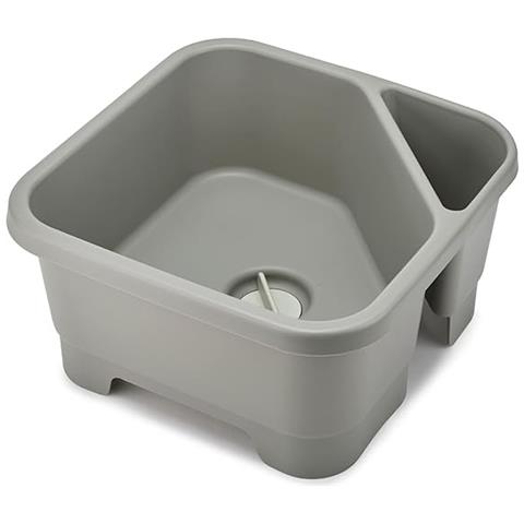 Contenitore Quadrato Duo Per Lavello Organizzatore Per Utensili Drenaggio Efficiente Tappo Rimovibile E Scomparto Per Spugne Colore Grigio - Foto 2