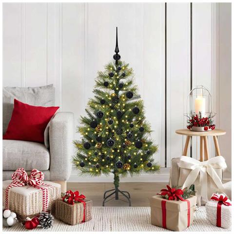 Albero di Natale artificiale pieghevole con coni Verde 120 cm - Foto 2